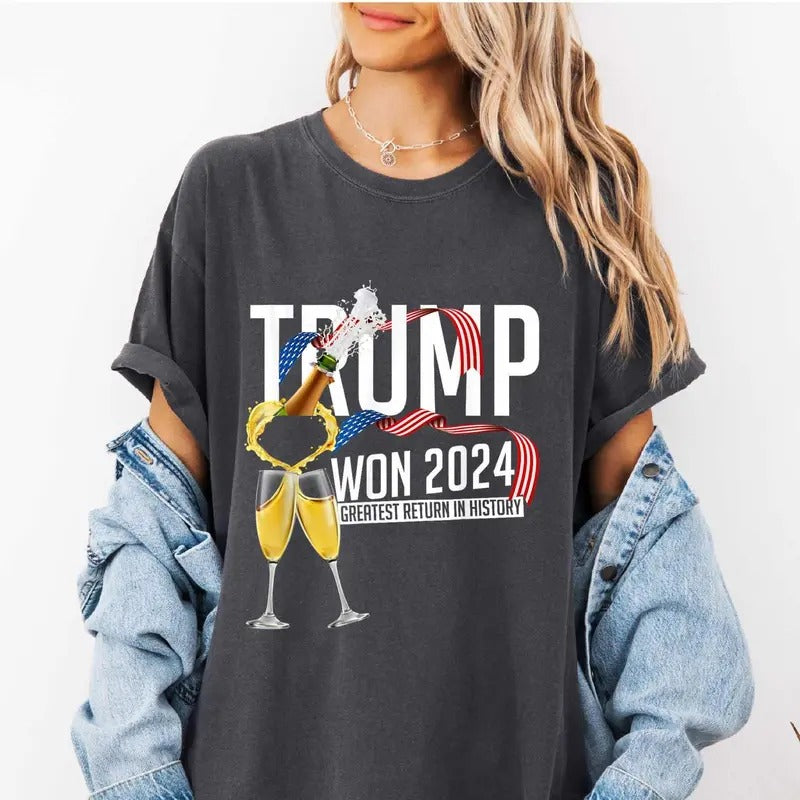 Comfort Colors Trump Won 2024 Shirt, Republican T-Shirt, Election Winner Trump T-Shirt, President Trump Shirt