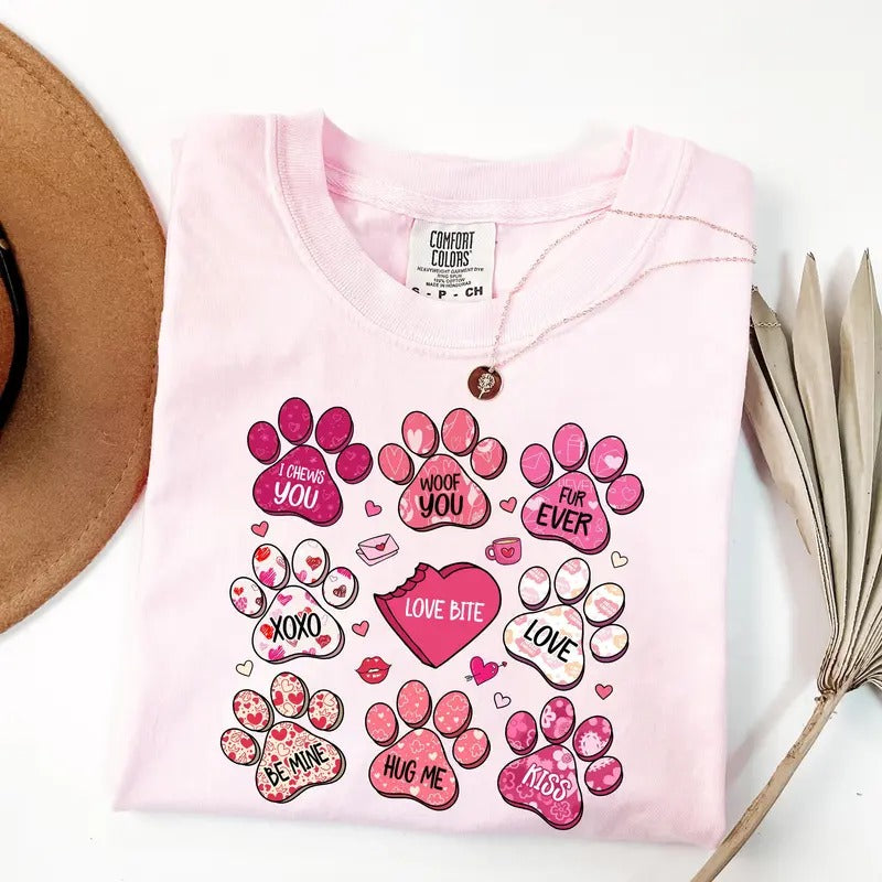 Comfort Colors Valentine Dog Lover Shirt, Coquette Dog Owner Shirt, Valentine's Day Shirt, Dog Mom Gift, Dog Lover Gift