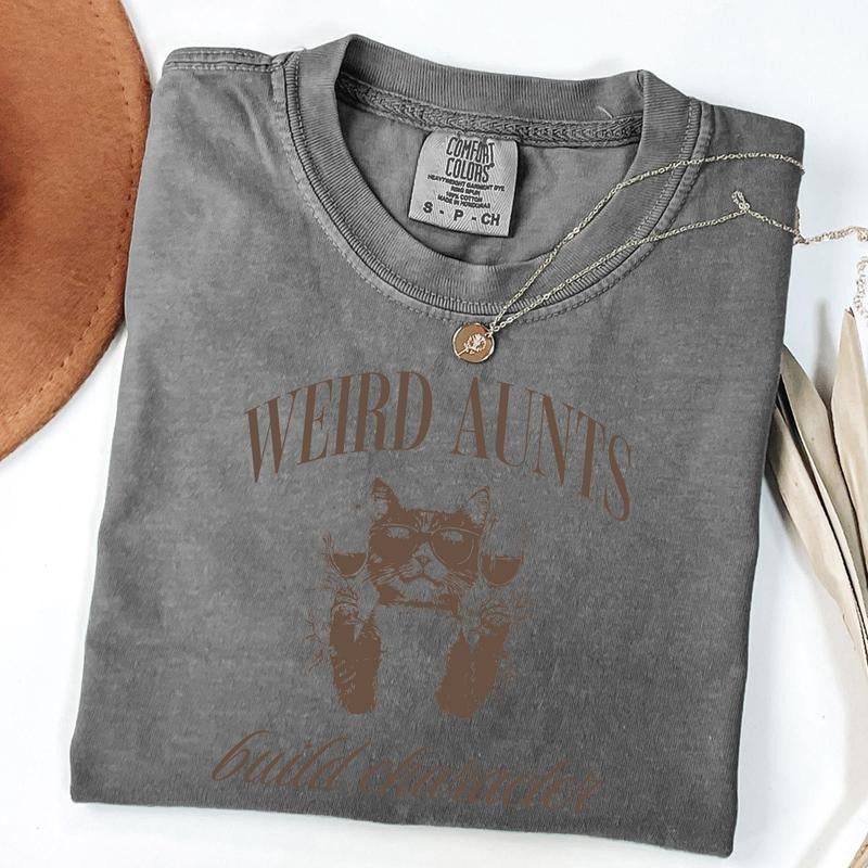 Comfort Colors Weird Aunts Build Character Shirt, Retro Aunt T-Shirt, Gift for Aunt