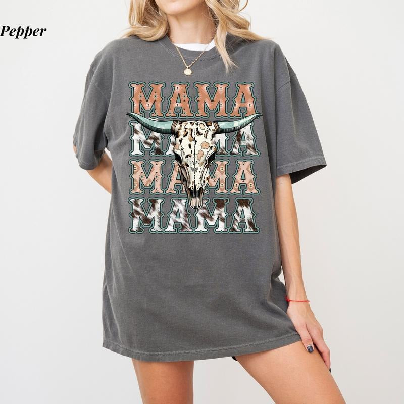 Comfort Colors Western Mama T-Shirt, Cowgirl Mama Shirt, Country Mom Shirts, Ultra Soft Cotton Tee, Everyday Casual Wear