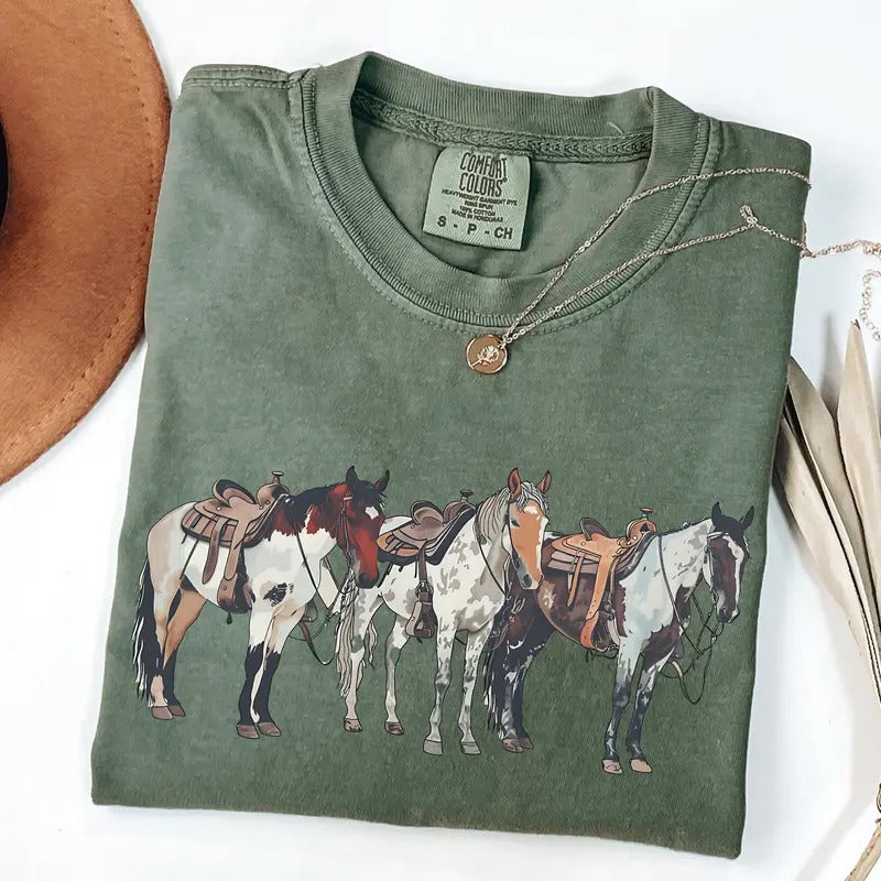 Comfort Colors Western Shirt, Horse Shirt, Western Graphic Tee, Cowgirl T-shirt, Horse Girl T Shirt, Ranch Girl Tee, Cowboy Graphic Shirt, Rodeo Tee