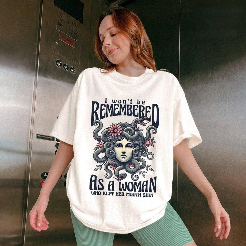 Comfort Colors Women's Power Shirts I Won't Be Remembered As A Woman Who Kept Her Mouth Shut Strong Women Shirt Women Rights Equality Feminist Hoodie Top Womenswear