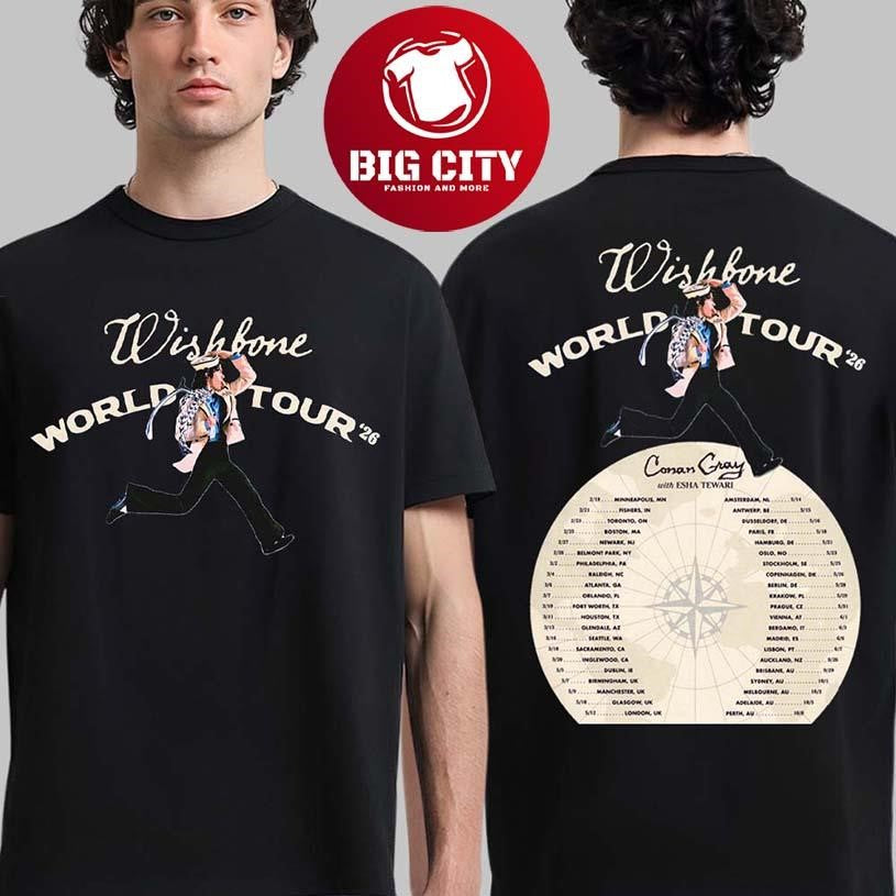 Conan Gray Wishbone World Tour 2026 North America UK And Europe And Australia Schedule Dates Two Sided Shirt