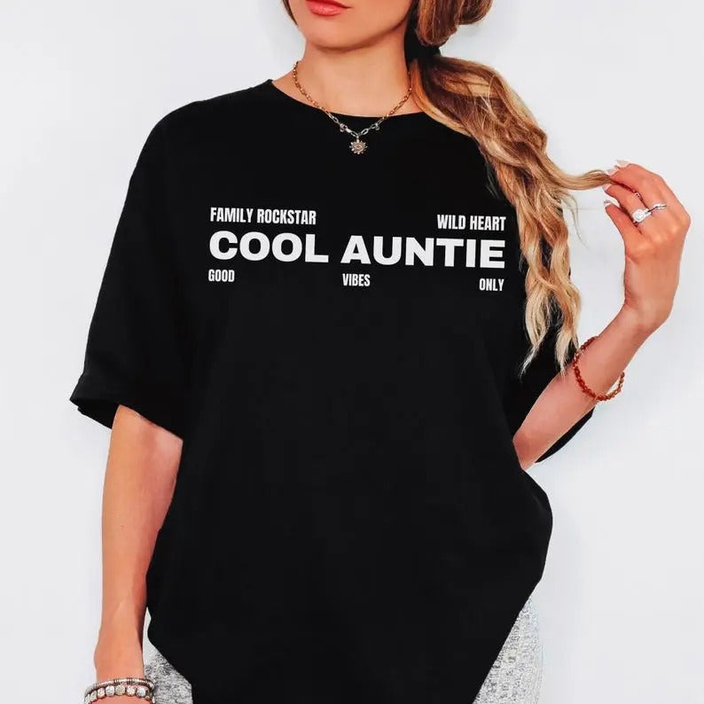 Cool Aunt Shirt Trendy Aunt Gift Cool Aunt Club Cool Gift for Aunties Oversized Auntie Tshirt Boxy Tee for Aunt e Aunt Shirt Funny Aunt