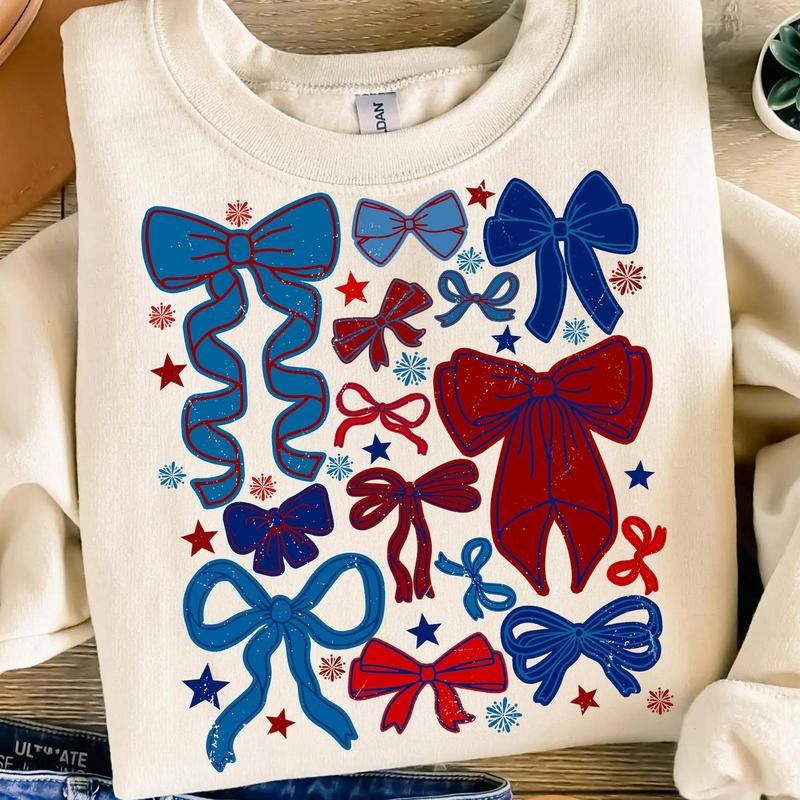 Coquette America Bow Shirt, Inauguration Day Shirt, America USA 4h July Bow Shirt, American Bow Tee, 4th July Tee ,America Bow Design Sublimation
