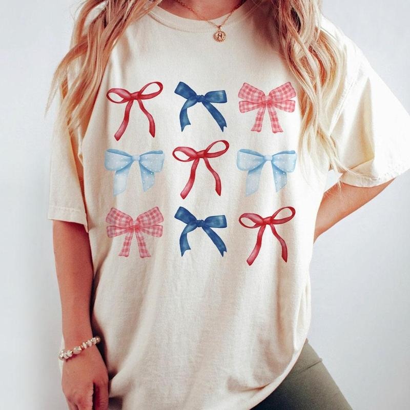 Coquette Bows 4th Of July Shirts, 1776 America T-Shirt, Fourth Of July Tee, Independence Day Shirt, Retro 4th Of July...