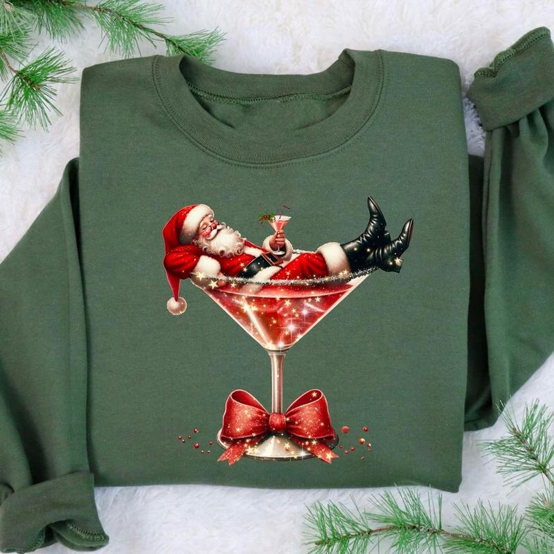 Coquette Christmas Drink Sweatshirt, Christmas Drink Shirt, Christmas Martini Hoodie, Christmas Social Club Sweatshirt, Cocktail Holiday Shirt, Santa Cocktail Sweatshirt