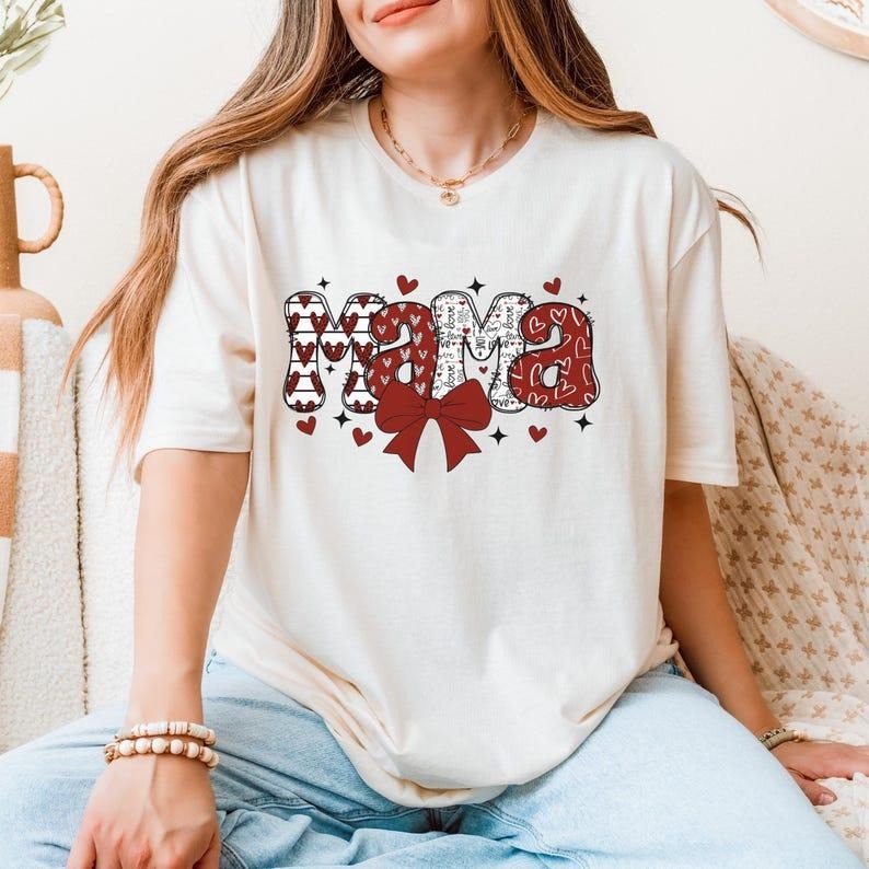Coquette Mama Comfort Colors Shirt, Coquette Bow T-shirt for Mom, Mothers Day Gift, Girly Mama Outfit