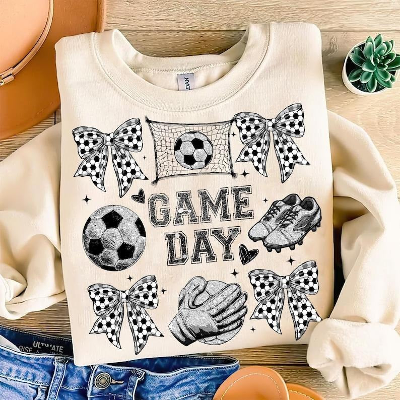Coquette Soccer , Game Day , Soccer Mama , Soccer Mom Sports Sweatshirt