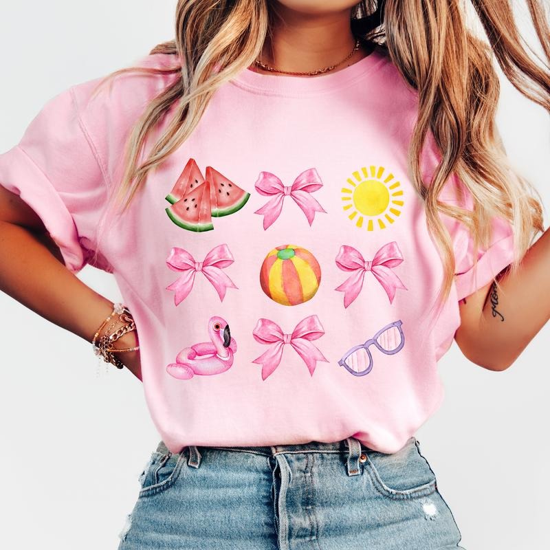 Coquette Summer Summer Pink Bow Beach Soft Girl Era Summer Vibes T-shirt, sweater and Hoodie