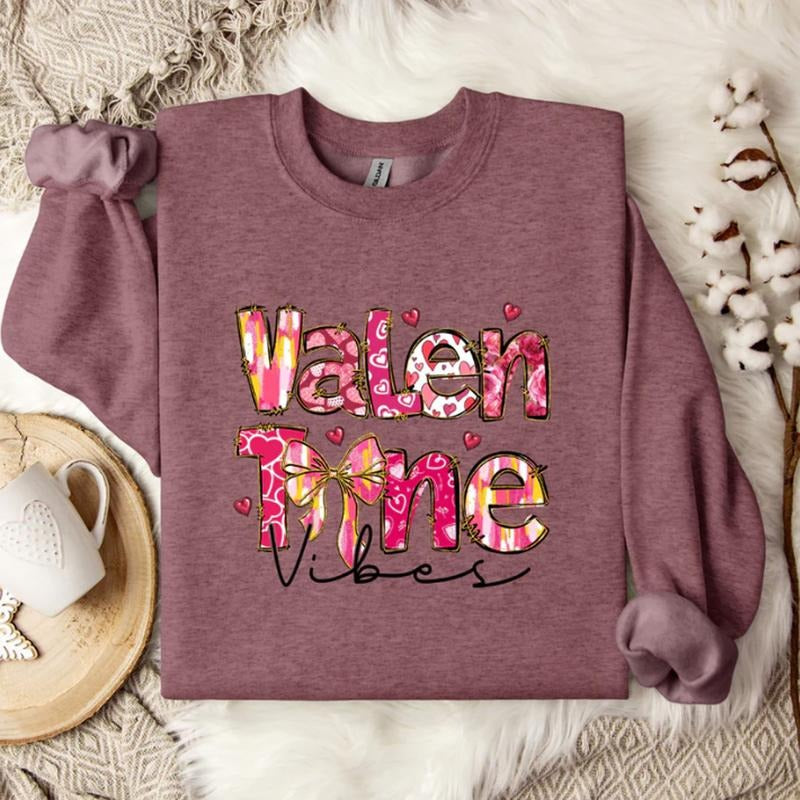 Coquette Valentine Vibes, Funny Sweatshirt, Valentines Comfort Colors T Shirt, Good Vibes Gift Sweatshirt Full Color Print