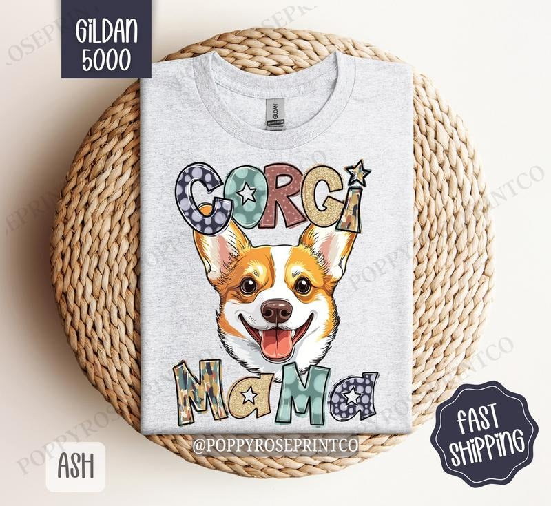 Corgi Mama Shirt Gildan, Dog Mom Women's Tee, Cute Mama Women's Tshirt Plus Sizes