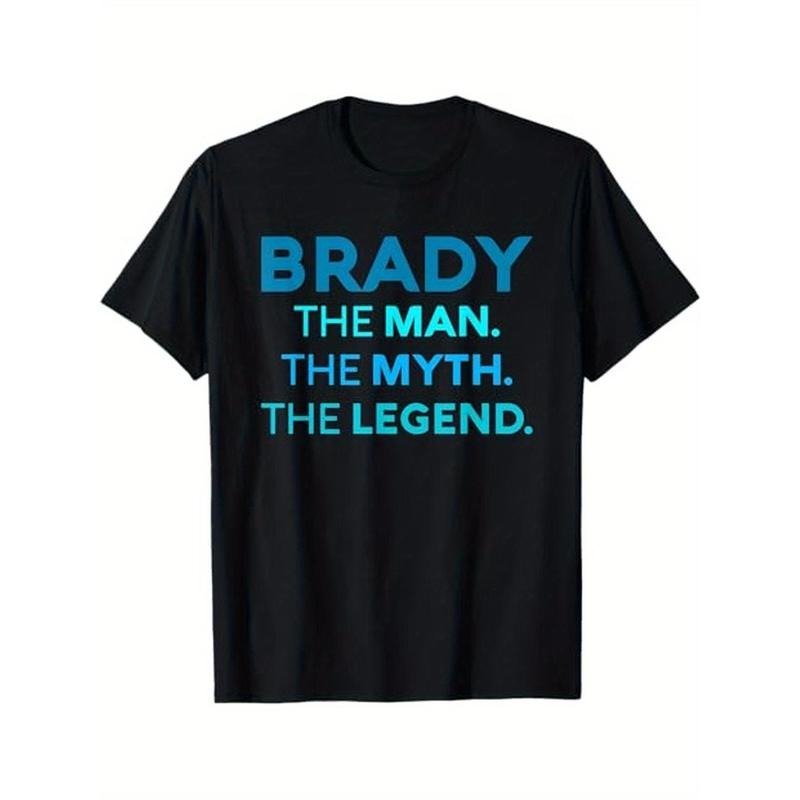 Cotton Brady The Man The Myth The Legend Boys, Black, Halloween Thanksgiving Christmas Gift for Men Women Family Friends Made in USA