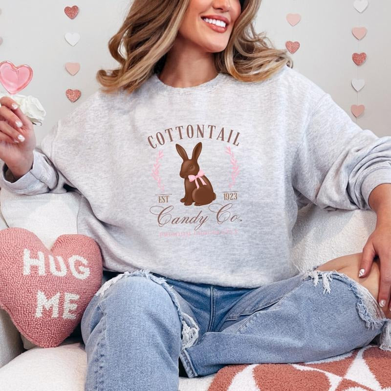 Cotton Tail Candy Co. Printed Sweatshirt, Cotton Candy Sweatshirt, Cotton Tail Candy Sweater, Printed Comfort Colors T-Shirt, Full Color Print