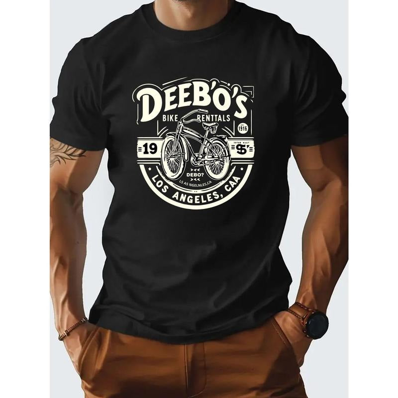 Cotton short-sleeved T-shirt, American fashion brand print bottom, men's spring and summer round neck casual all-over top Made in USA