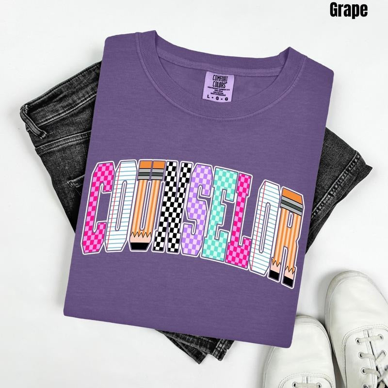 Counselor Multi Checker Comfort Colors T-Shirt 'NLB'