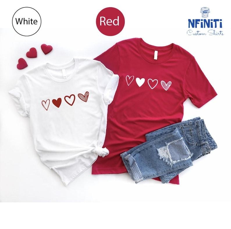 Couple Cute Love Shirt, Valentines Day Shirt, Lover Shirt, Couple Gift Shirt, Heart Lover Gift Tee, Valentines Day Hoodie and Sweater; T-shirt Cotton Polyester Womenswear Clothing