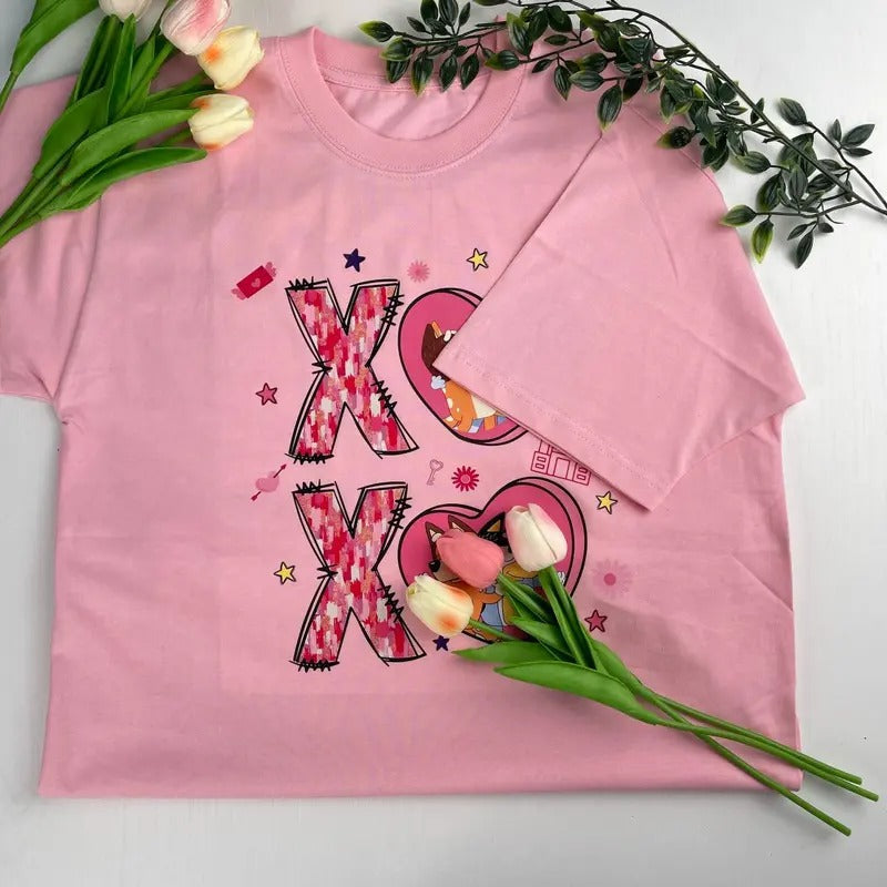 Couple XOXO Valentine T Shirt, Vanlentine Sweatshirt, Bluuey Valentine Day Gift For Her, Hoodie