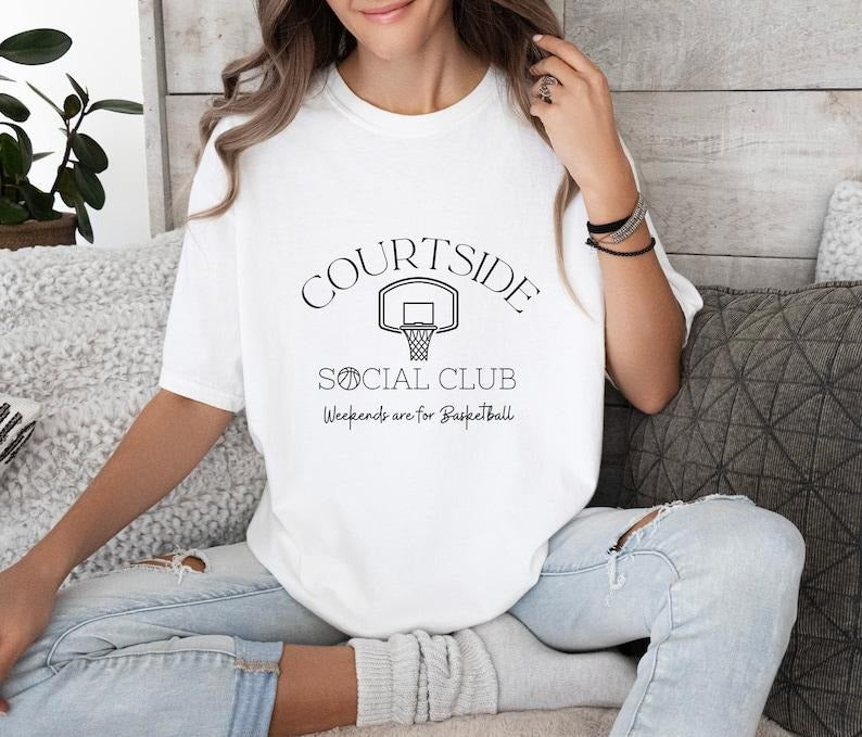 Courtside Social Club T Shirt, Basketball Mom Shirt, Basketball Dad Shirt, Basketball Mama Tee, Gift For Basketball Lovers, Basketball Tee