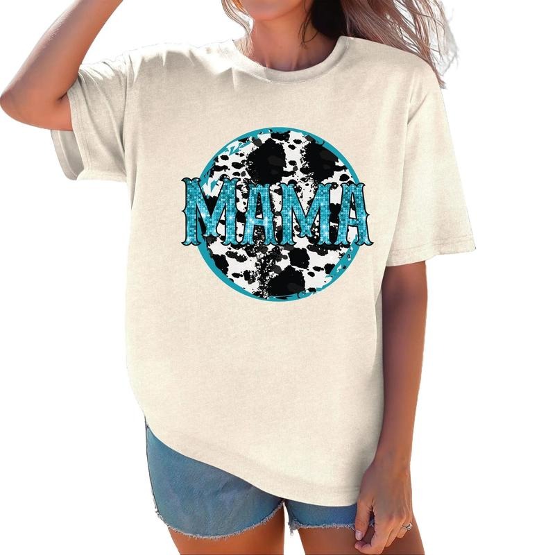 Cow print mama with FAUX shimmer Comfort colors Tee shirt