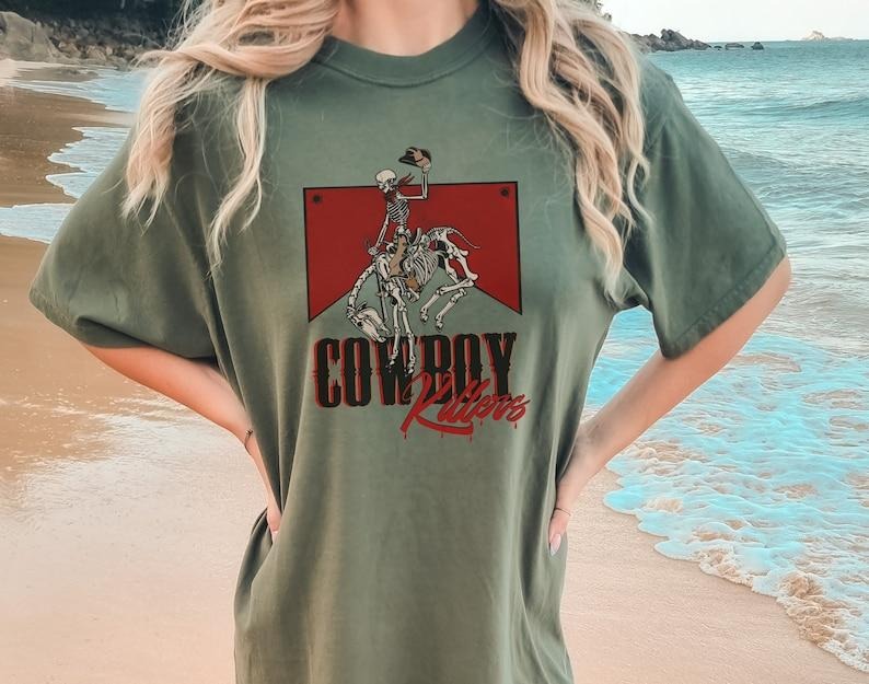 Cowboy Killer skeleton Shirt | Cowboy Shirt | Western shirt| Gift For Her | Adult Humor Tshirt | Vintage Western T-shirt, sweater and Hoodie cotton