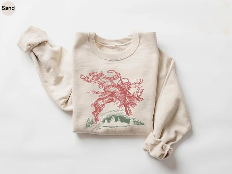 Cowboy Santa Christmas Sweater, Vintage Santa Shirt, Cowboy Christmas Shirt, Howdy Country Shirt, Cowgirl Shirt, Woman Christmas Sweatshirts