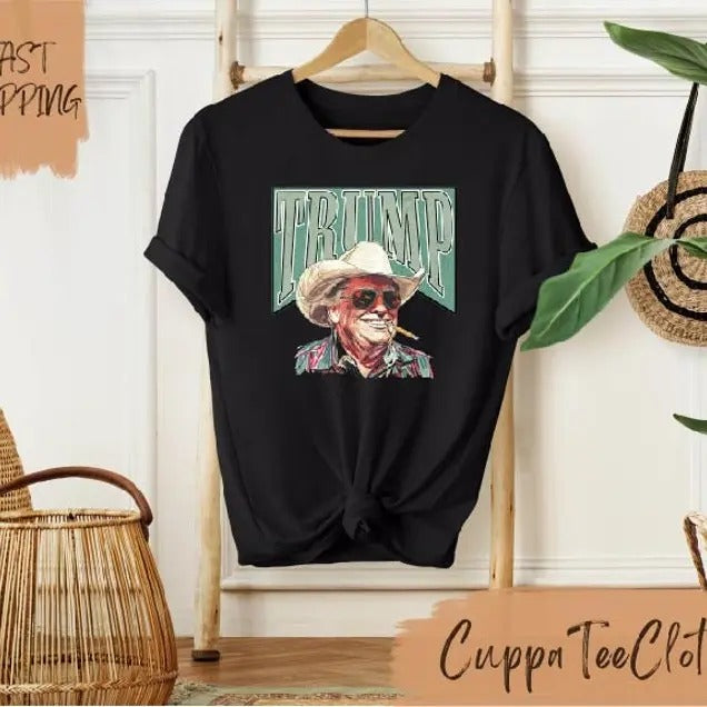 Cowboy Trump Shirt Western Trump Shirt Trump for President 2024 Shirt MAGA Trump Shirt Republican Shirt Make America...