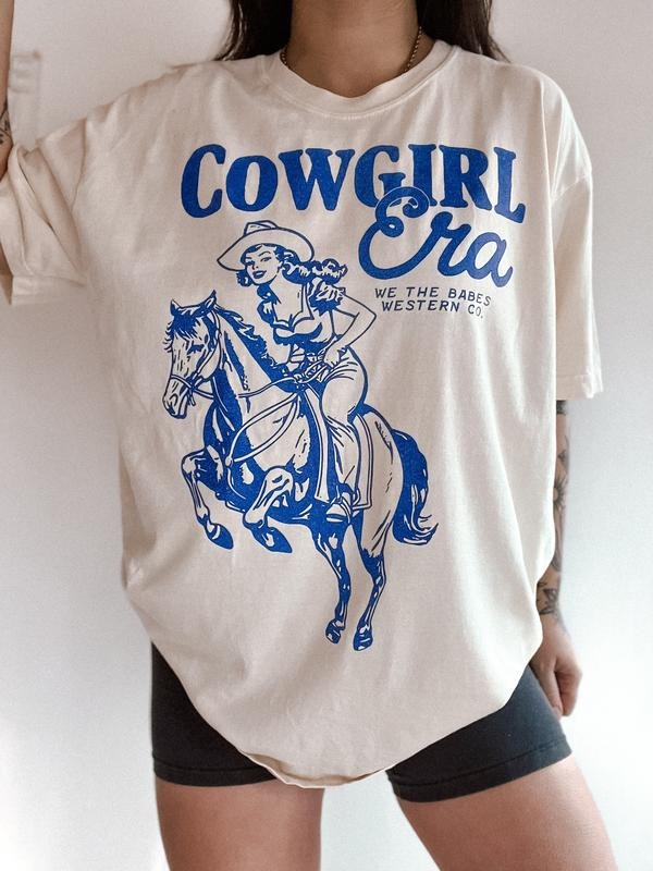 Cowgirl Era Tee, Vintage inspired western aesthetic trendy graphic women tee
