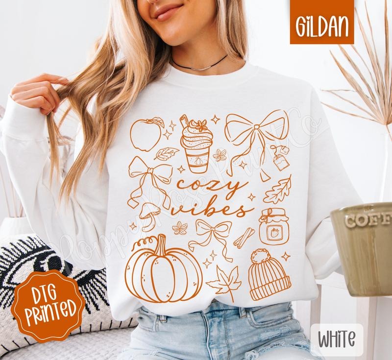 Cozy Vibes Sweatshirt, Trendy Fall Crewneck