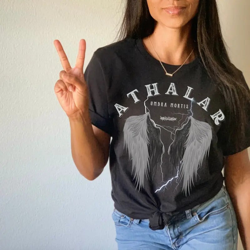 Crescent City Athalar Umbra Mortis T-shirt, Hunt Athalar merch, Gifts for Bookworms, Bookish Sweatshirt, SJM Licensed Merch, Womenswear Tee