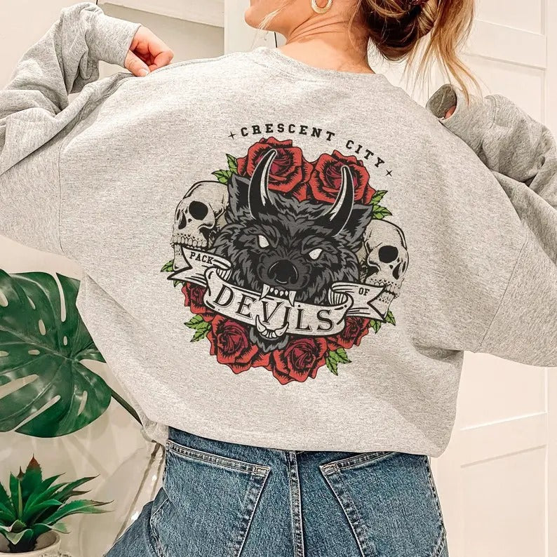 Crescent City Pack of Devils Sweatshirt | OFFICIALLY LICENSED | Sarah Maas Sjm Crewneck Danika House of Earth and Blood HoSaB Ithan Holstrom