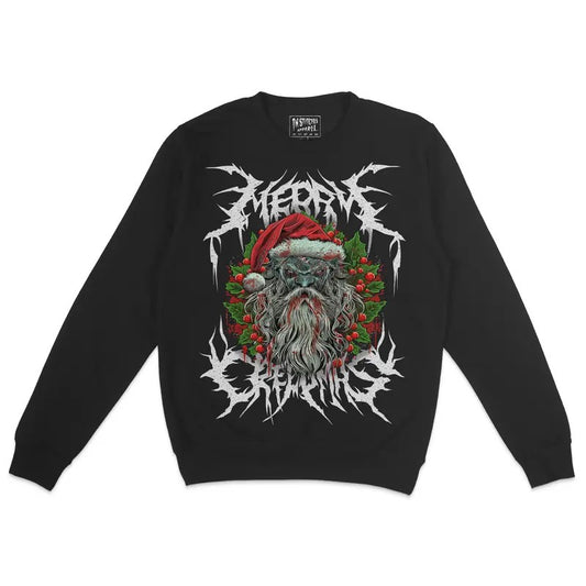 Crewneck Sweatshirt - Merry Creepmas Santa, Spooky X-Mas, Unisex, Sweater
