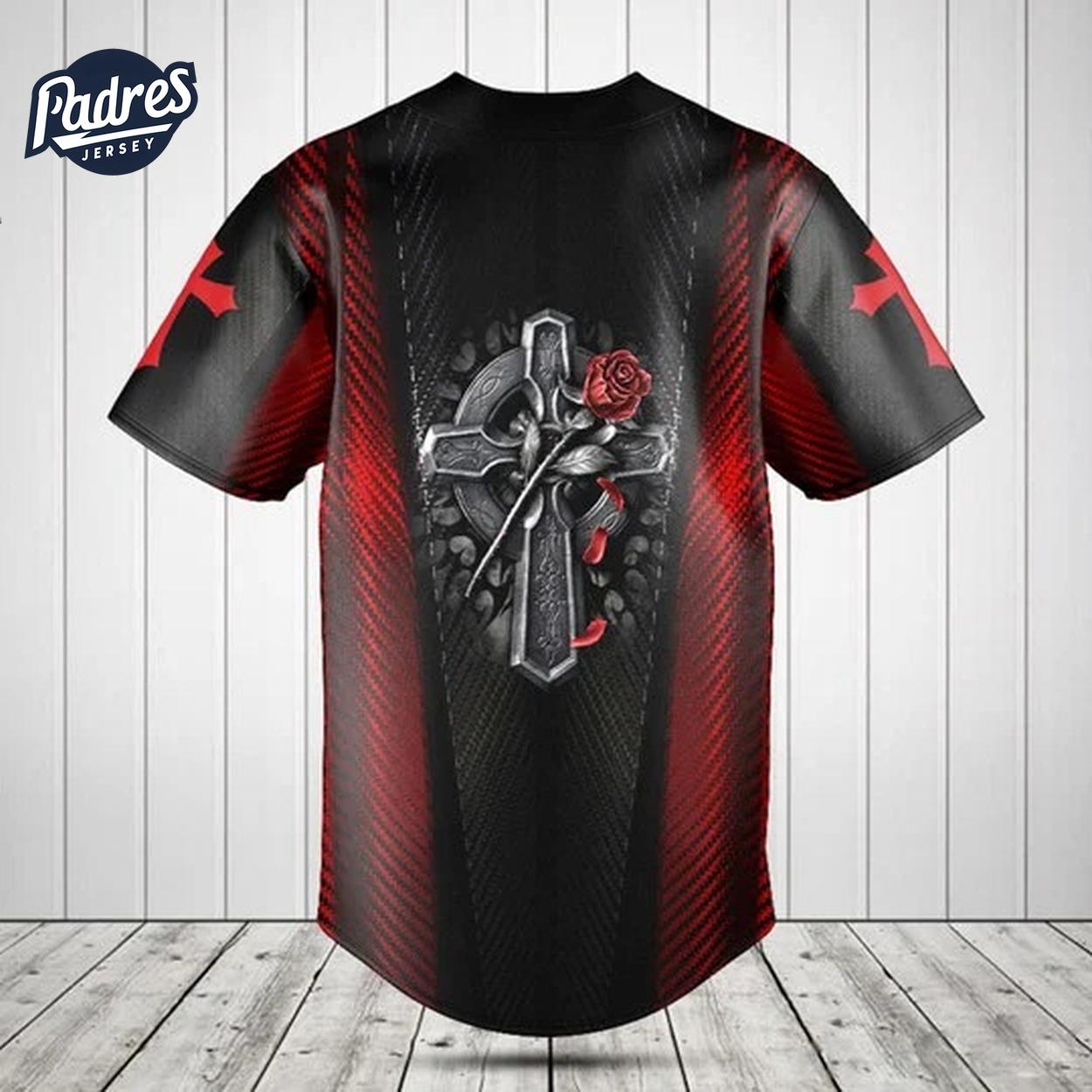 Cross Rose Carbon 3D Pattern Baseball Jersey Style - Padres Jersey Oasis: Elevate Your Baseball Style Game