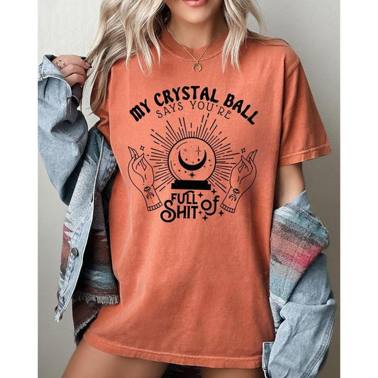 Crystal Ball, Skeleton, Funny, Pumpkin, Spooky, Witch, Aesthetic, Meme, Halloween, Costume, Tshirt, Women's, Comfort Colors Tee, Spooky, Tshirt, Witch, Pumpkin, Ghost, Skeleton