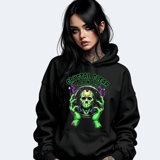 Crystal Clear Carnage Casual Unisex Halloween T-Shirt Sweatshirt or Hoodie Streetwear Crewneck Womenswear Top Long Sleeve for Summer