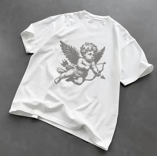 Cupid Angel T-Shirt, Gifts Shirt, Unisex Vintage Graphic Tees Gothic Grunge Y2k Emo Scene Amity Affliction Style Clothes Men Women Streetwear
