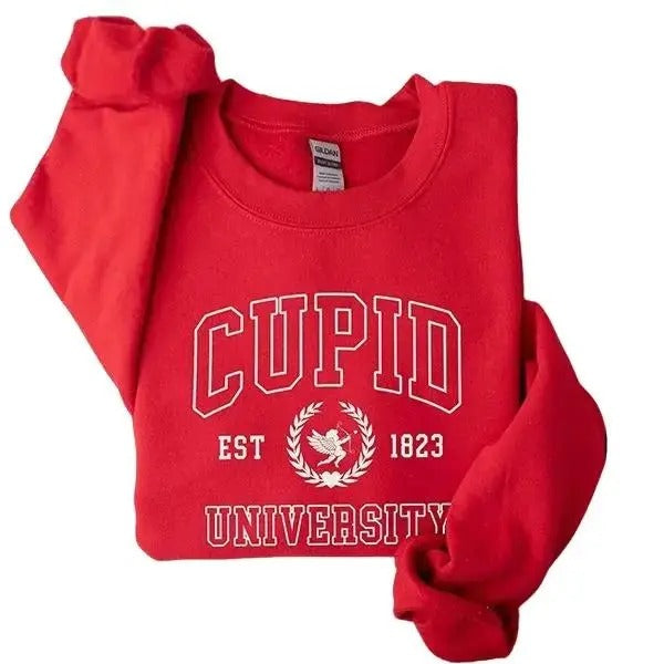 Cupid University Sweatshirt, Cute Valentine's Day Shirt, Funny College Sweatshirt, Love Crewneck Sweatshirt, Cupid Sweaterstyle{n002}2