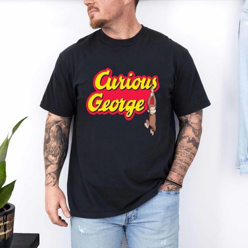Curious George Custom Shirt, y2k clothing Streetwear Womenswear Comfort Top Cotton