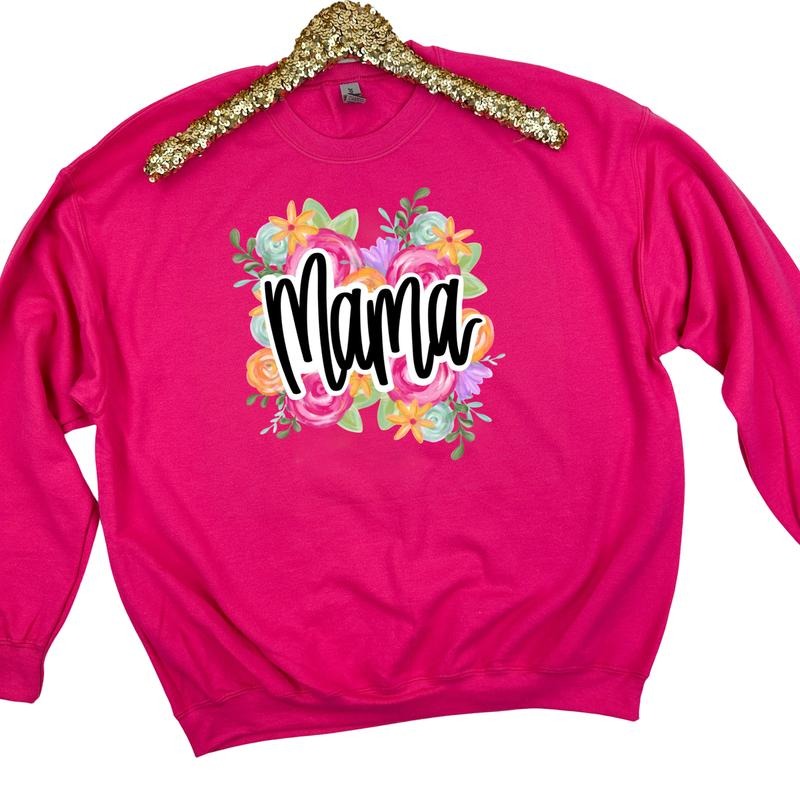Cursive Flower Mama Sweatshirt 'NLB' T-Shirts, Hoodie | WearSparks.com