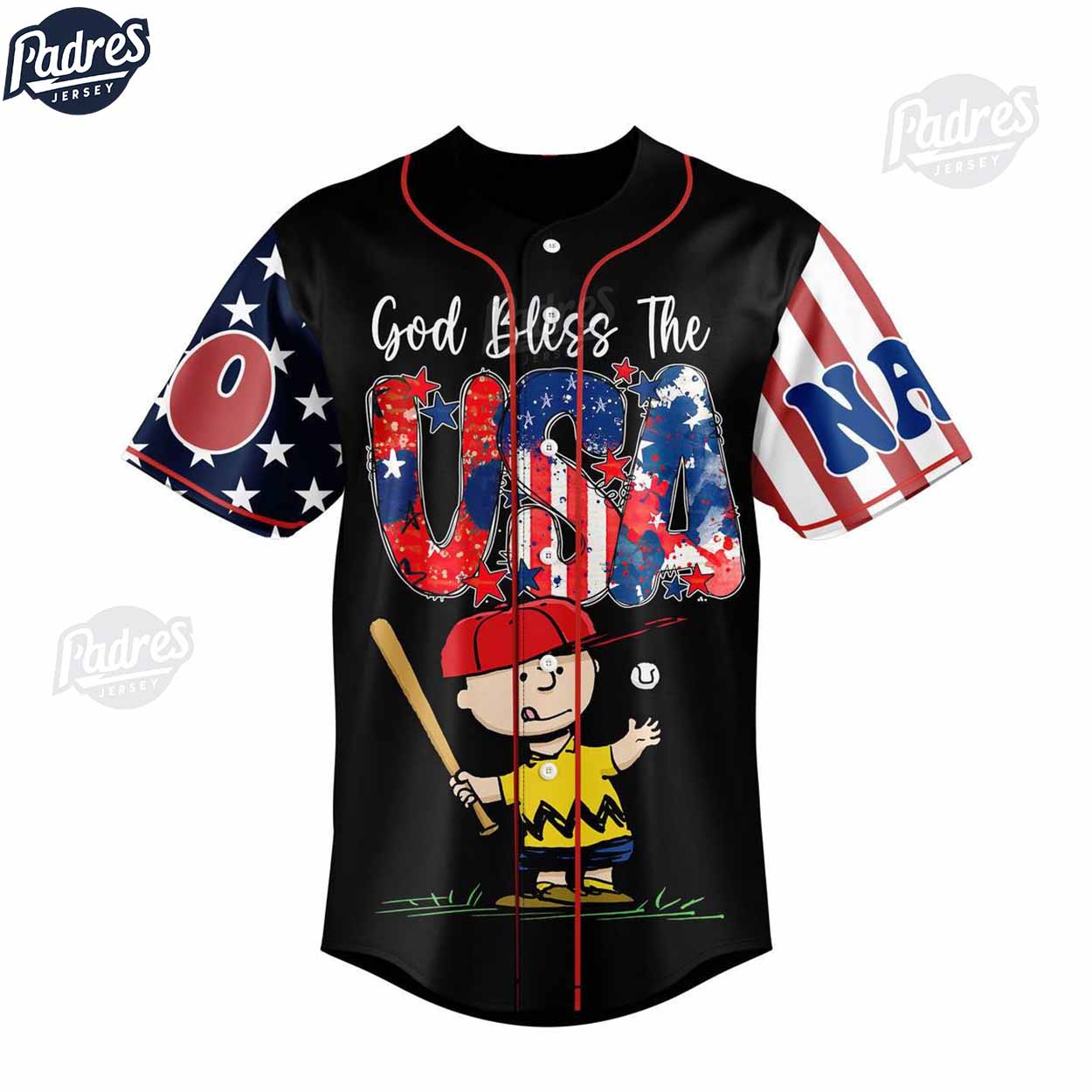 Custom 4th Of July Peanut And Snoopy USA Baseball Jersey - Padres Jersey Oasis: Elevate Your Baseball Style Game