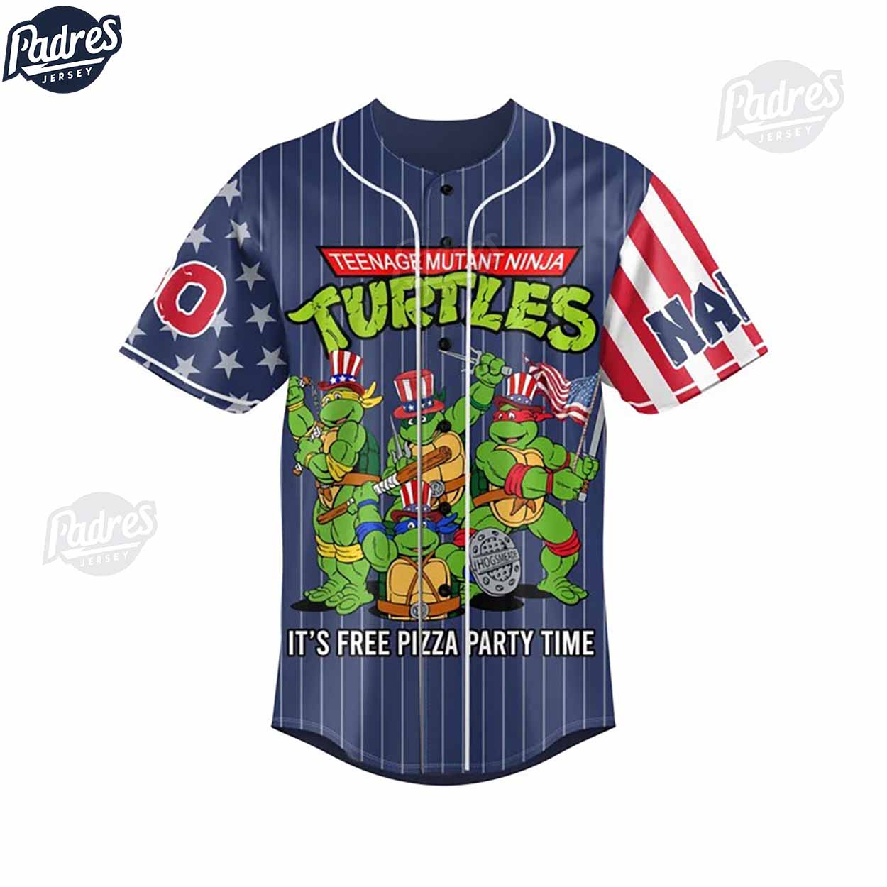Custom 4th Of July USA Teenage Mutant Ninja Turtles Baseball Jersey - Padres Jersey Oasis: Elevate Your Baseball Style Game