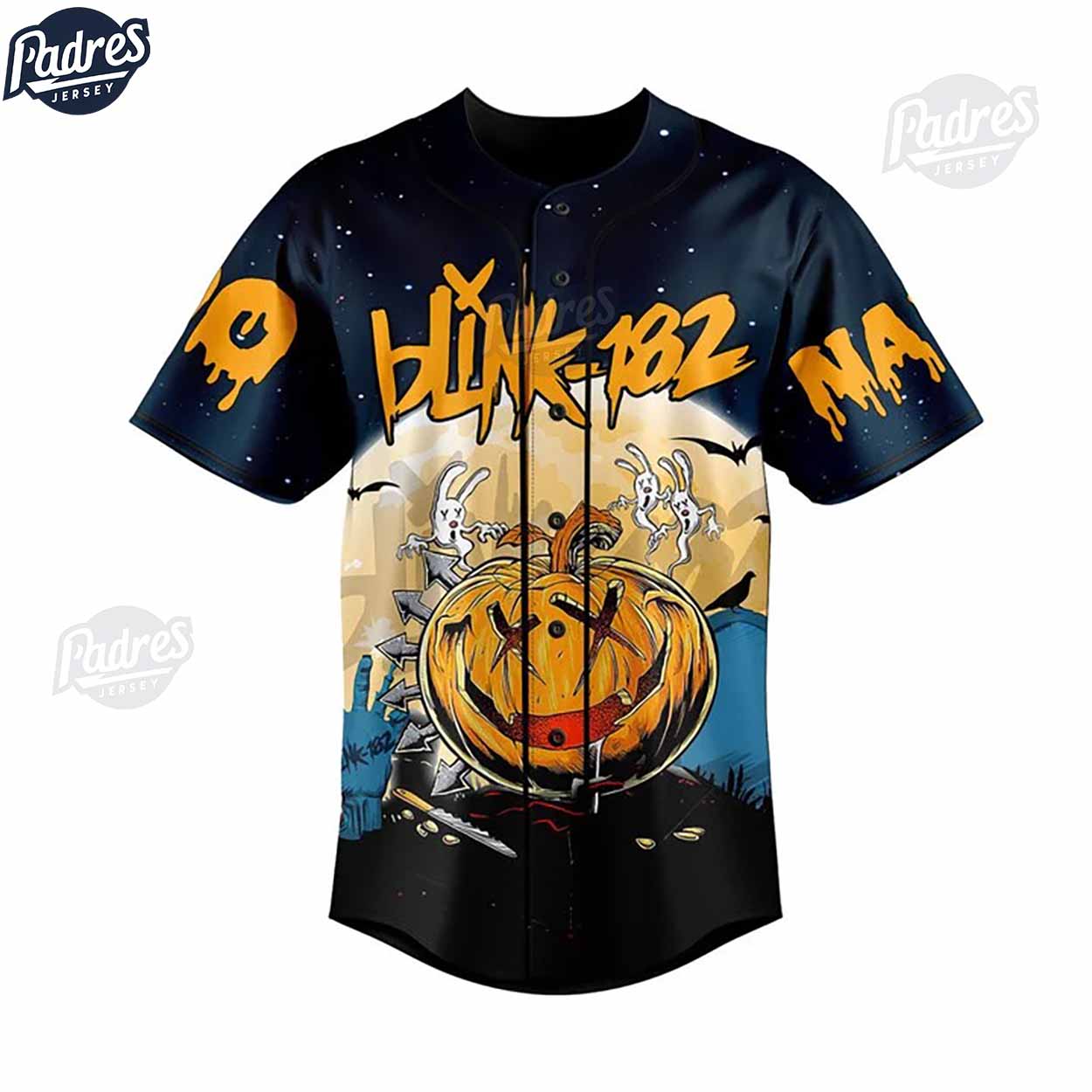 Custom Blink-182 Halloween Baseball Jersey - Padres Jersey Oasis: Elevate Your Baseball Style Game T-Shirts,... (Image 3)