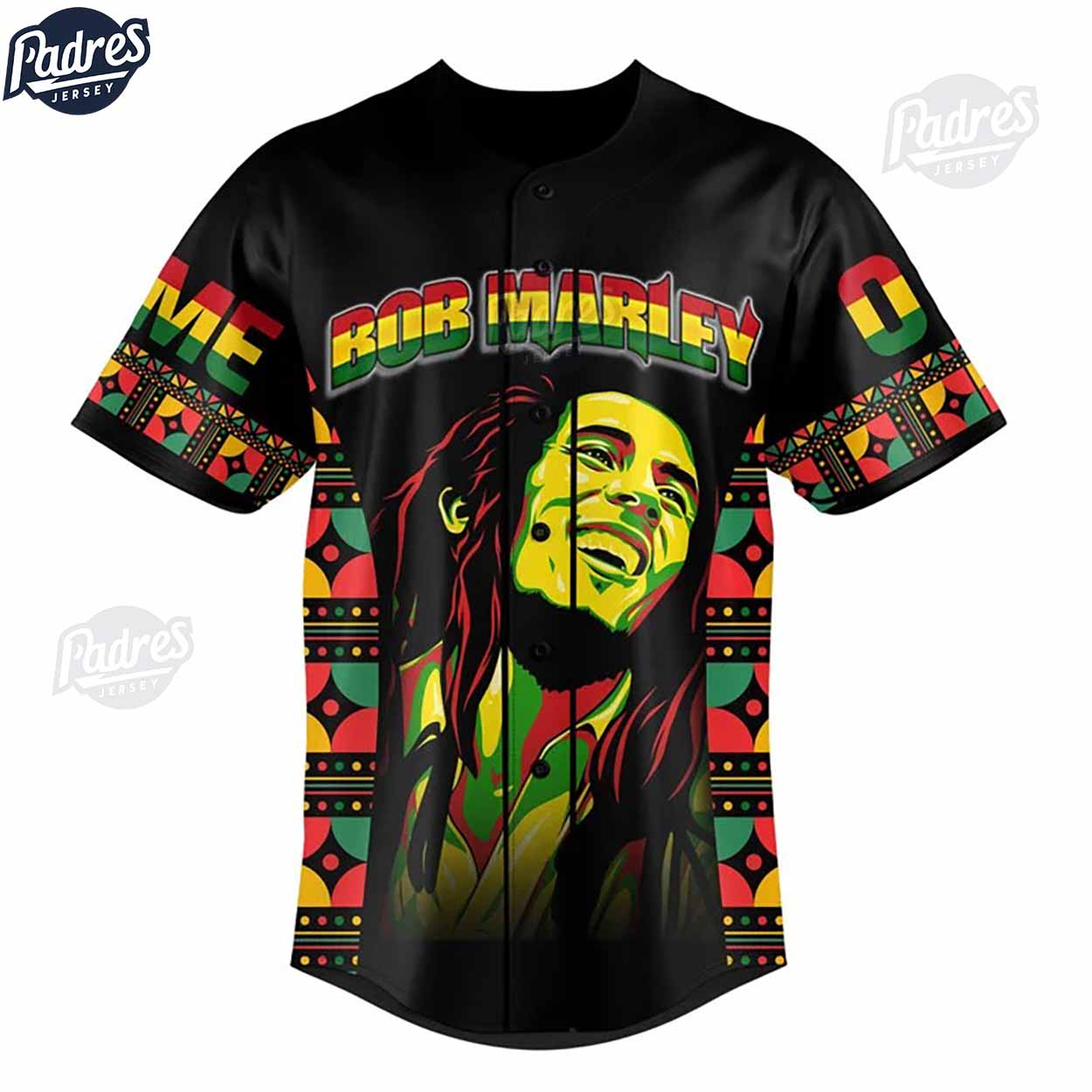 Custom Bob Marley Anti Overeda Freedom Baseball Jersey - Padres Jersey Oasis: Elevate Your Baseball Style Game... (Image 3)
