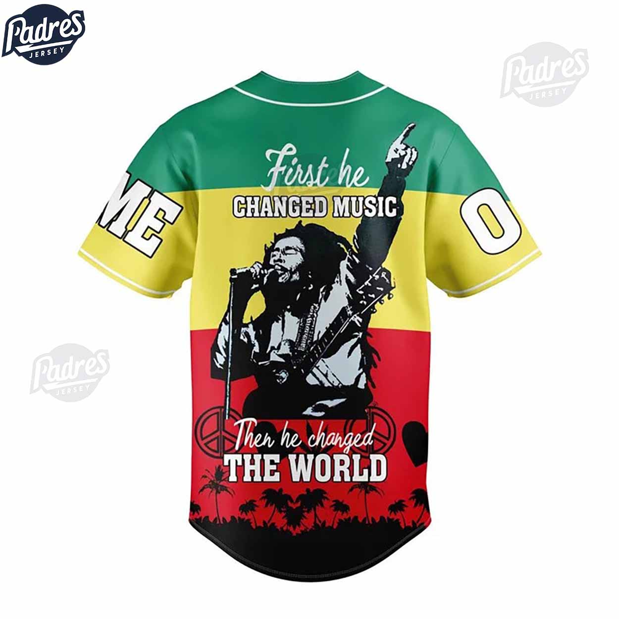 Custom Bob Marley One Love Baseball Jersey - Padres Jersey Oasis: Elevate Your Baseball Style Game T-Shirts,... (Image 3)
