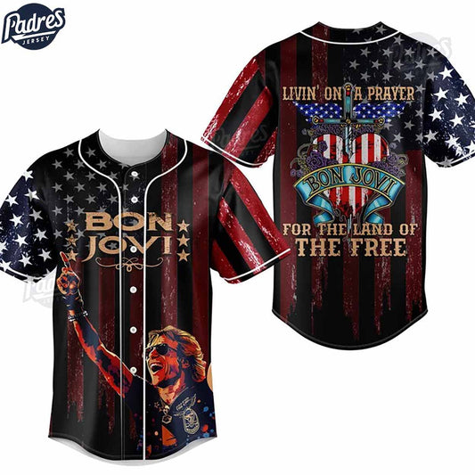 Custom Bon Jovi Livin On A Prayer USA Baseball Jersey Style - Padres Jersey Oasis: Elevate Your Baseball Style Game