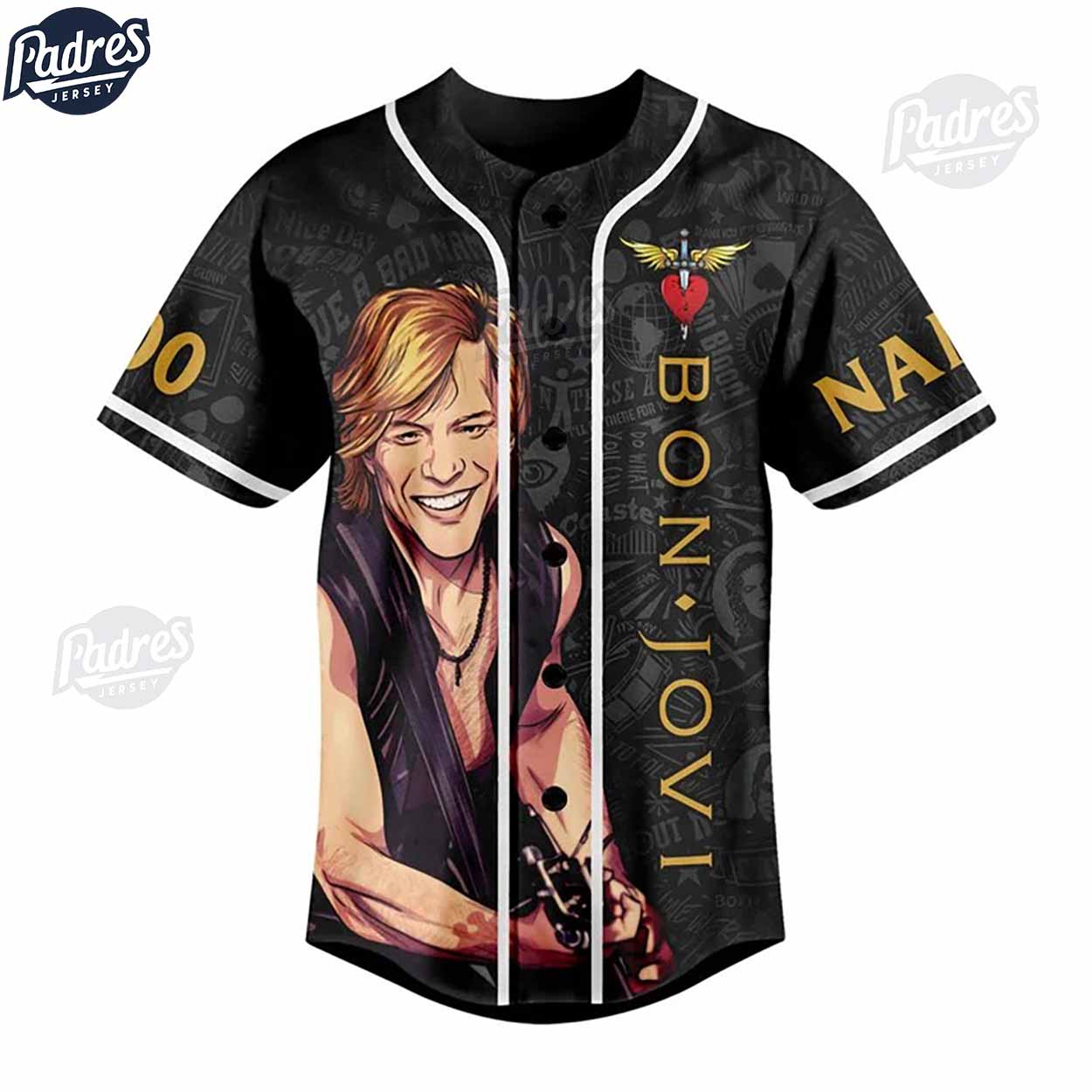 Custom Bon Jovi New Jersey Baseball Jersey Style - Padres Jersey Oasis: Elevate Your Baseball Style Game