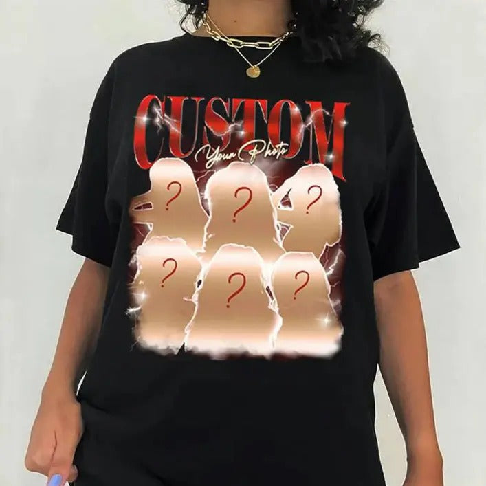 Custom Bootleg Rap Tee T shirt, Custom Photo Bootleg T Shirt With Face Girlfriend Vintage Rap Tee, Custom Photo Shirt, Custom 90s Bootleg, HL188