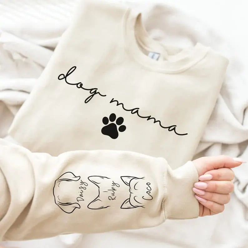Custom Dog Mama Sweatshirt, Personalized Dog Sweatshirt with Name, Custom Dog Name Sweatshirt, Dog Dad Gift, Custom Pet...