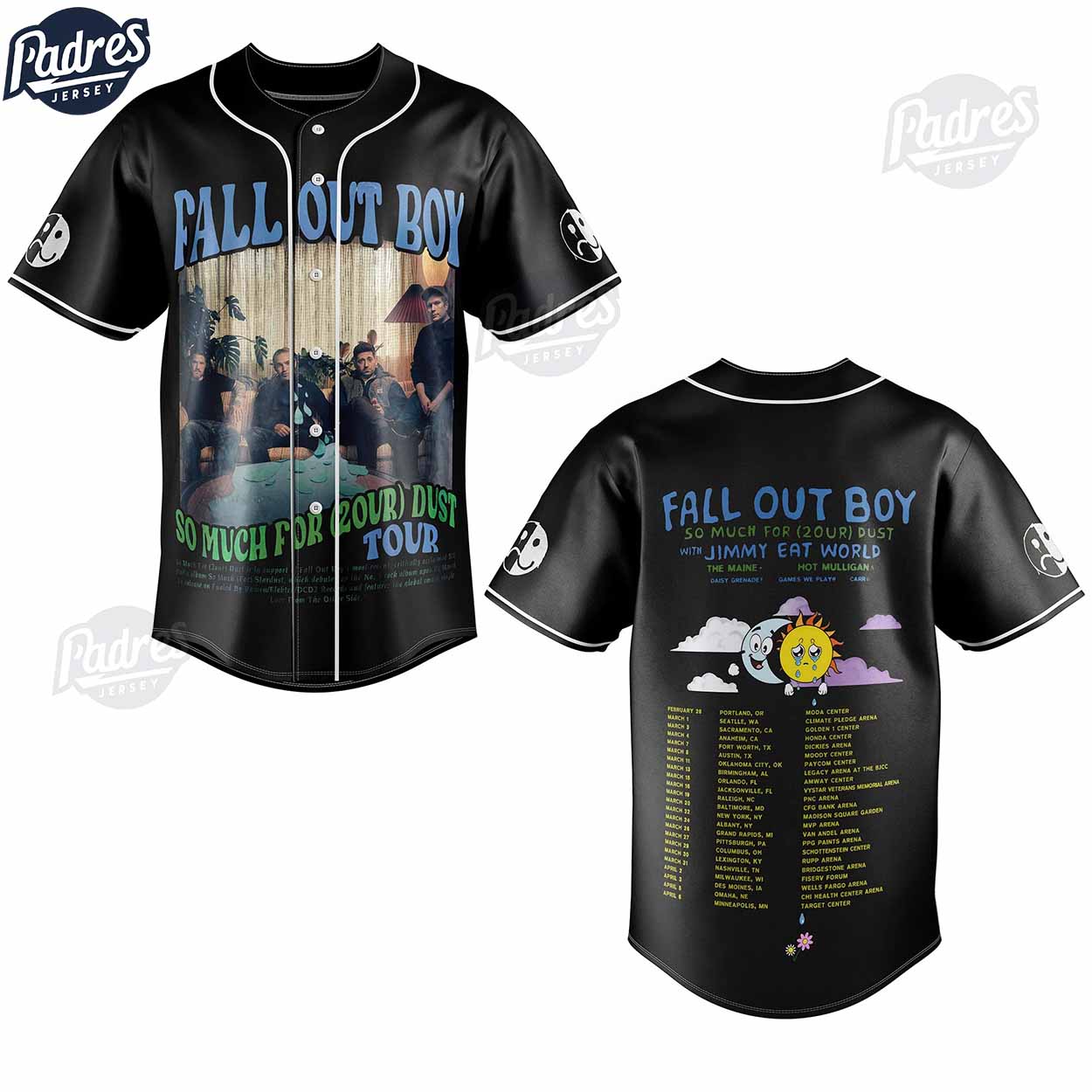 Custom Fall Out Boy 2024 Tour Baseball Jersey - Padres Jersey Oasis: Elevate Your Baseball Style Game