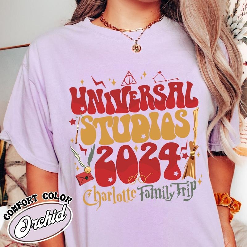 Custom Family Comfort Color Shirts 2024, Family Vacation Tshirts, Theme Park Shirt, Wizard Shirt, Wizard Castle, Wizard School Shirt, Family Trip